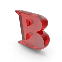 Red Glass Toon Style Capital Alphabet B PNG & PSD Images