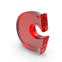 Red Glass Toon Style Capital Alphabet C PNG & PSD Images