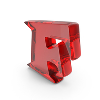 Red Glass Toon Style Capital Alphabet F PNG & PSD Images