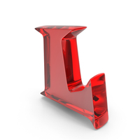 Red Glass Toon Style Capital Alphabet L PNG & PSD Images