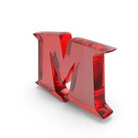 Red Glass Toon Style Capital Alphabet M PNG & PSD Images