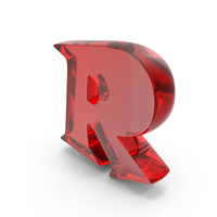 Red Glass Toon Style Capital Alphabet R PNG & PSD Images