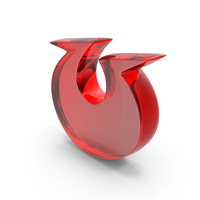 Red Glass Toon Style Capital Alphabet U PNG & PSD Images