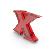 Red Glass Toon Style Capital Alphabet X PNG & PSD Images