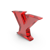 Red Glass Toon Style Capital Alphabet Y PNG & PSD Images