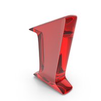 Red Glass Toon Style Number 1 PNG & PSD Images
