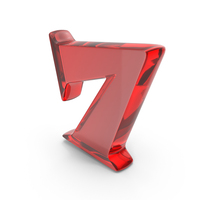 Red Glass Toon Style Number 7 PNG & PSD Images