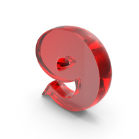 Red Glass Toon Style Number 9 PNG & PSD Images