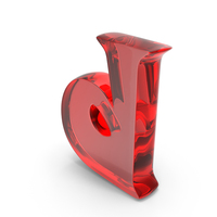 Red Glass Toon Style Small Alphabet D PNG & PSD Images