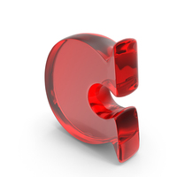 Red Glass Toon Style Small Alphabet C PNG & PSD Images