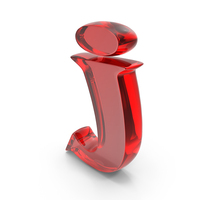 Red Glass Toon Style Small Alphabet J PNG & PSD Images