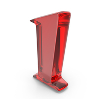Red Glass Toon Style Number 1 PNG & PSD Images
