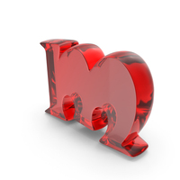 Red Glass Toon Style Small Alphabet M PNG & PSD Images