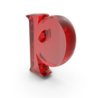 Red Glass Toon Style Small Alphabet P PNG & PSD Images