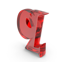 Red Glass Toon Style Small Alphabet Q PNG & PSD Images