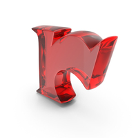 Red Glass Toon Style Small Alphabet R PNG & PSD Images