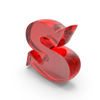 Red Glass Toon Style Small Alphabet S PNG & PSD Images