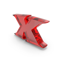 Red Glass Toon Style Small Alphabet X PNG & PSD Images