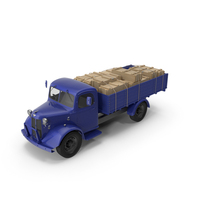 Vintage Truck Loaded Blue PNG & PSD Images