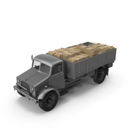 Vintage Truck Loaded Silver PNG & PSD Images