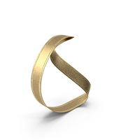 Golden Ribbon Circle Slightly Folded PNG & PSD Images