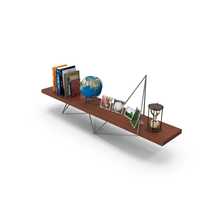 Decorative Set On The Bookshelf PNG & PSD Images
