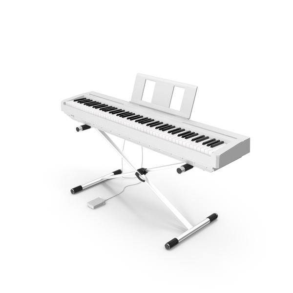 Piano digital blanc muntat en suport PNGPiano digital blanc muntat en suport PNG  