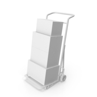 Monochrome Hand Truck With Boxes PNG & PSD Images