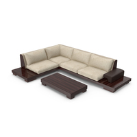 Modern L Shape Sofa And Table Set PNG & PSD Images