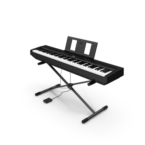 Digital Piano Yamaha P45 Stand Mounted 3D Model $69 - .3ds .blend