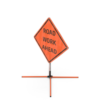Road Work Ahead Traffic Control Sign PNG & PSD Images