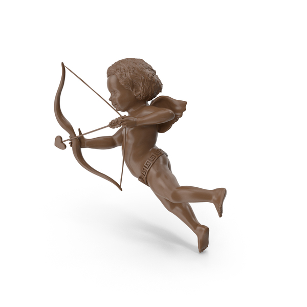 Chocolate Flying Cupid With A Bow PNG & PSD Images