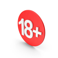 AGE RESTRICTION SYMBOL RED WHITE PNG & PSD Images