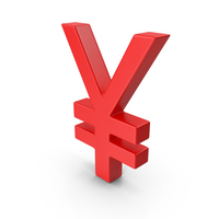 YEN SYMBOL RED PNG & PSD Images