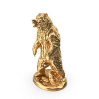 Bear Statuete Gold PNG & PSD Images