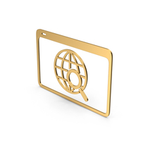 Browser / Web Search Gold Symbol PNG & PSD Images