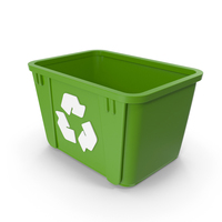 Green Recycle Basket With Recycling Symbol PNG & PSD Images