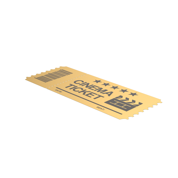 Gold Cinema Ticket PNG & PSD Images