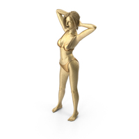 Golden Glitter Girl Sexy Pose PNG & PSD Images