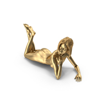 Golden Girl Lying On Stomach PNG & PSD Images