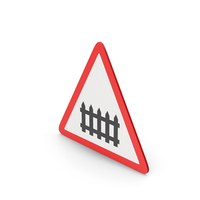 Road Sign Level Crossing With Gate Or Barrier PNG & PSD Images