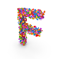 Festive Confetti Letter F PNG & PSD Images