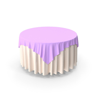 Round Table Covered With A Tablecloth PNG & PSD Images