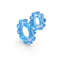 Double Gear Setting Icon Glass PNG & PSD Images