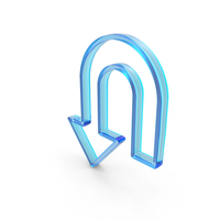 U Turn Arrow Down Glass PNG & PSD Images
