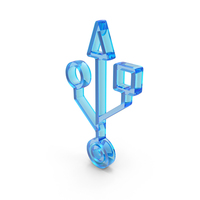 USB Universal Serial Bus Icon Glass PNG & PSD Images
