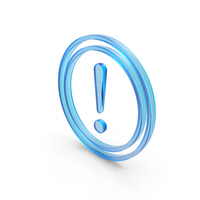 Warning Exclamation Double Circler Glass PNG & PSD Images