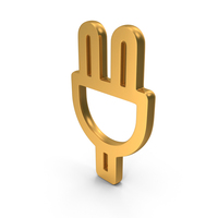 Electric Plug Icon Gold PNG & PSD Images