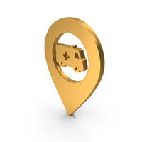 Hospitality Location Map Ambulance Icon Gold PNG & PSD Images