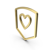 Favorite Shield Guard Shape Gold PNG & PSD Images